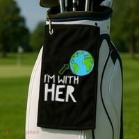Earth Day I'm With Her World Nature Funny Environment Cool Golf Towel thumb 2