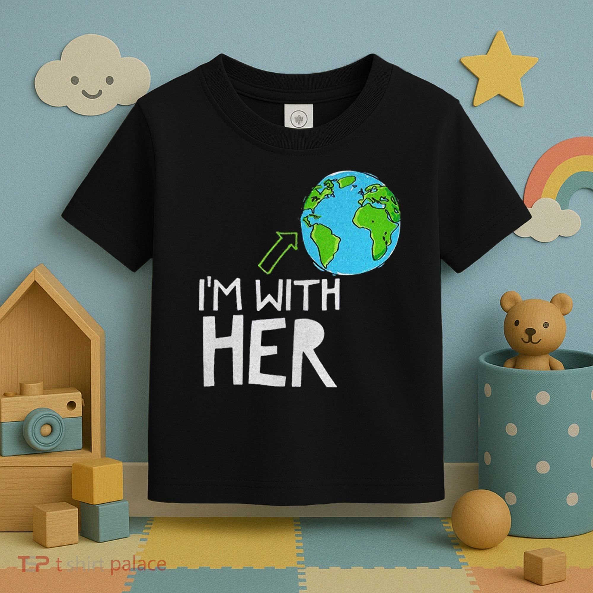 Earth Day I'm With Her World Nature Funny Environment Cool Toddler T-Shirt