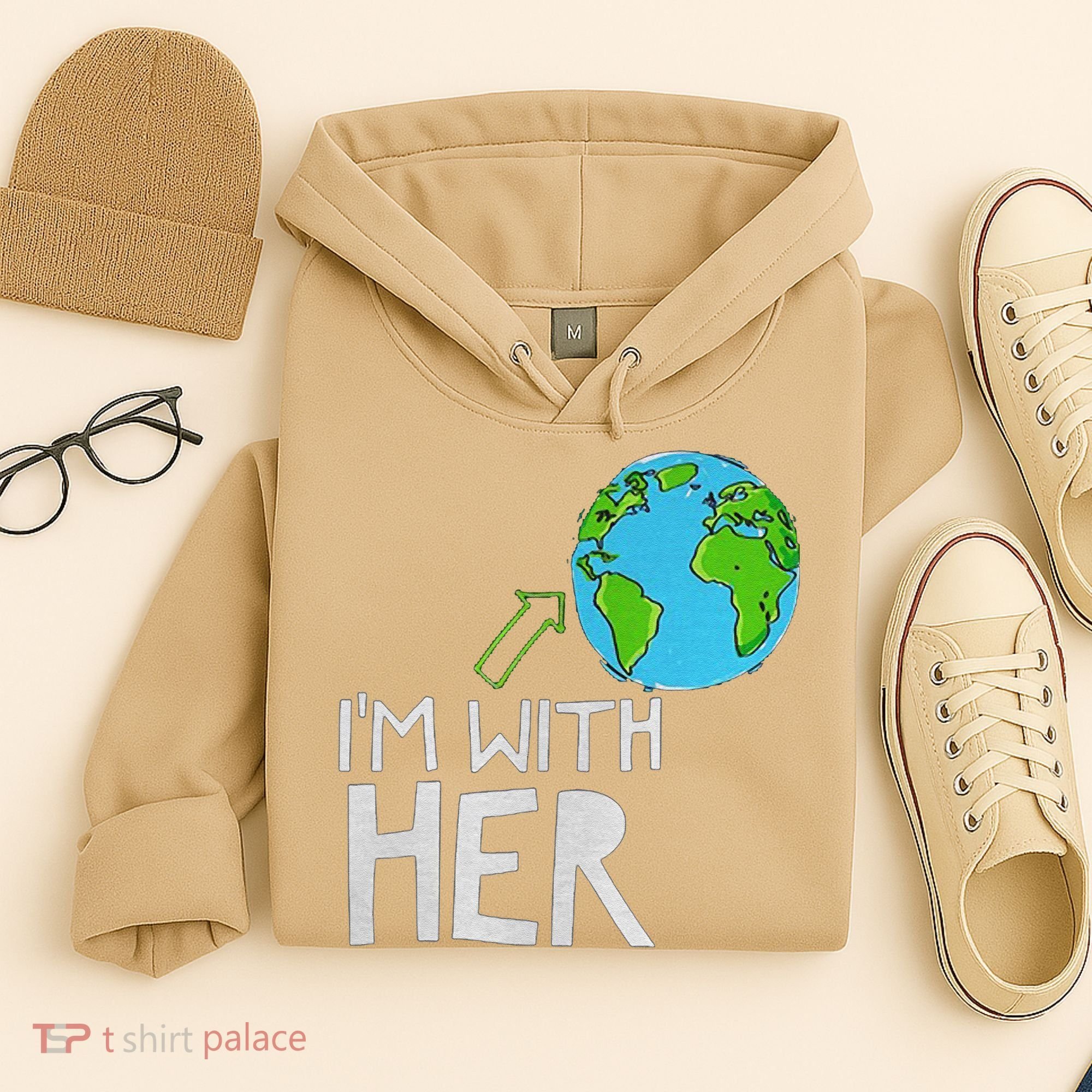 Earth Day I'm With Her World Nature Funny Environment Cool Hoodie