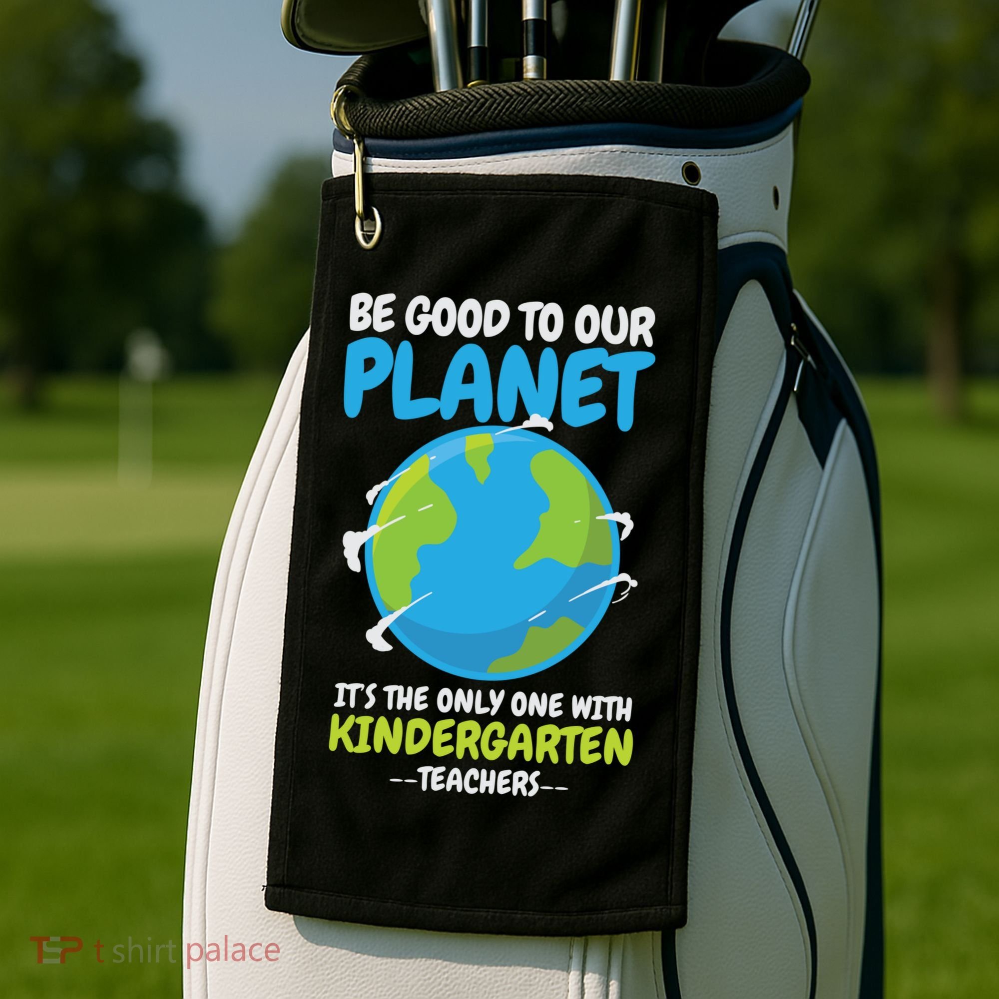 Earth Day Kindergarten Teacher Gift Golf Towel
