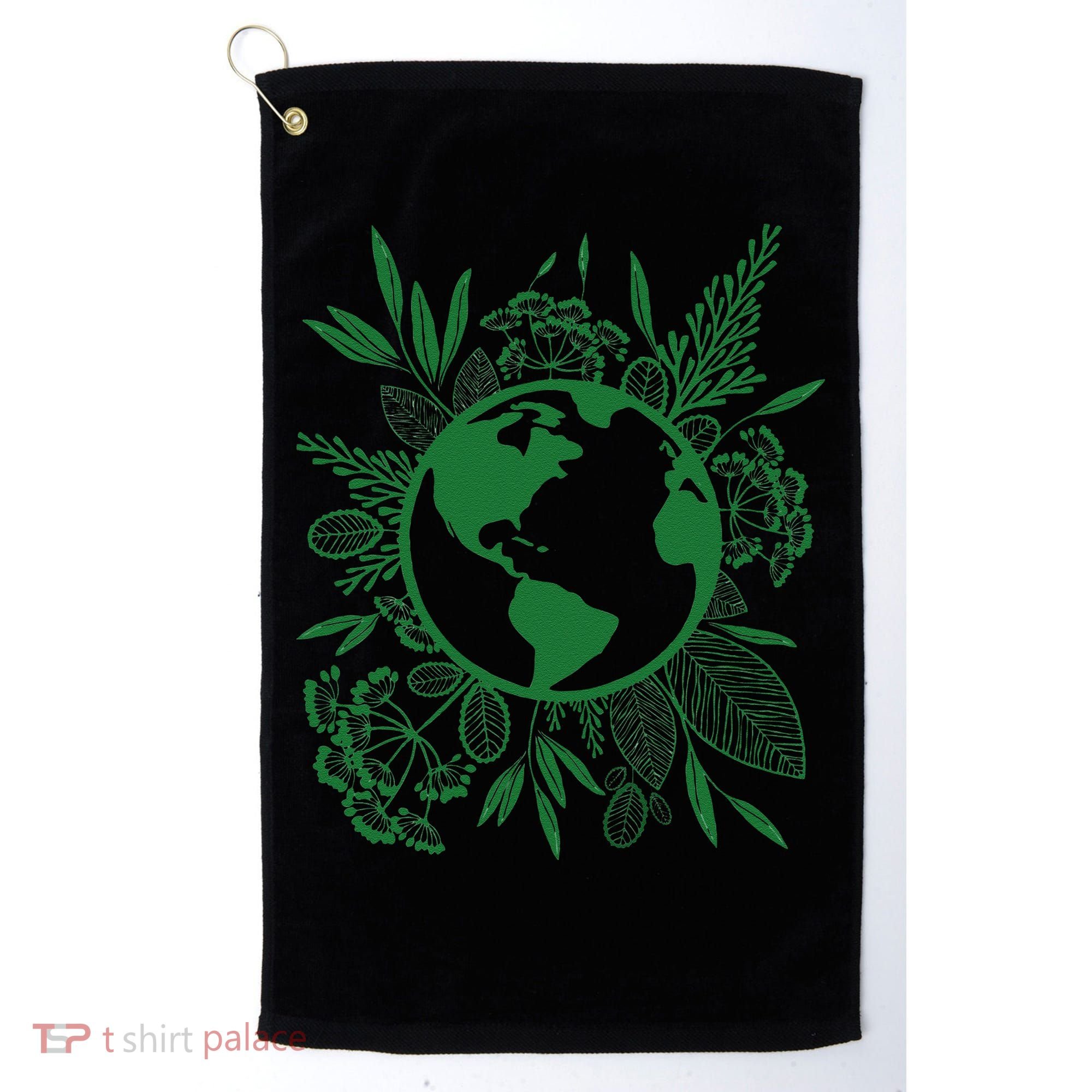 Earth Day Live Green Peace, Love, Reuse, Recycle Golf Towel