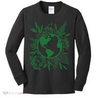 Earth Day Live Green Peace, Love, Reuse, Recycle Kids Long Sleeve Shirt thumb 0