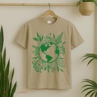 Earth Day Live Green Peace, Love, Reuse, Recycle T-Shirt thumb 2