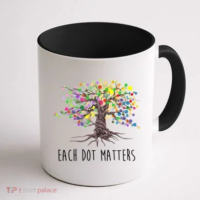 Each Dot Matters Colorful Unity Tree Coffee Mug back