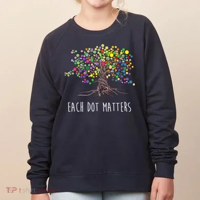 Each Dot Matters Colorful Unity Tree Women's Sweatshirt