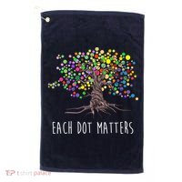 Each Dot Matters Colorful Unity Tree Golf Towel thumb 0