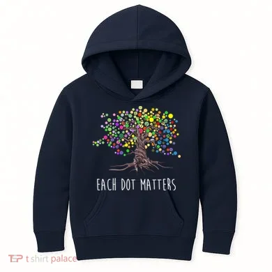 Each Dot Matters Colorful Unity Tree Kids Hoodie