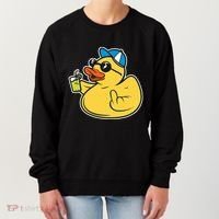 Evil Duck Middle Finger Cheeky Rubber Duck Women's Sweatshirt thumb 0
