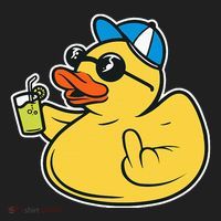 Evil Duck Middle Finger Cheeky Rubber Duck Women's Sweatshirt thumb 2