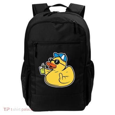 Evil Duck Middle Finger Cheeky Rubber Duck Backpack