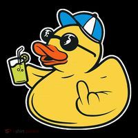 Evil Duck Middle Finger Cheeky Rubber Duck Bucket Hat thumb 4