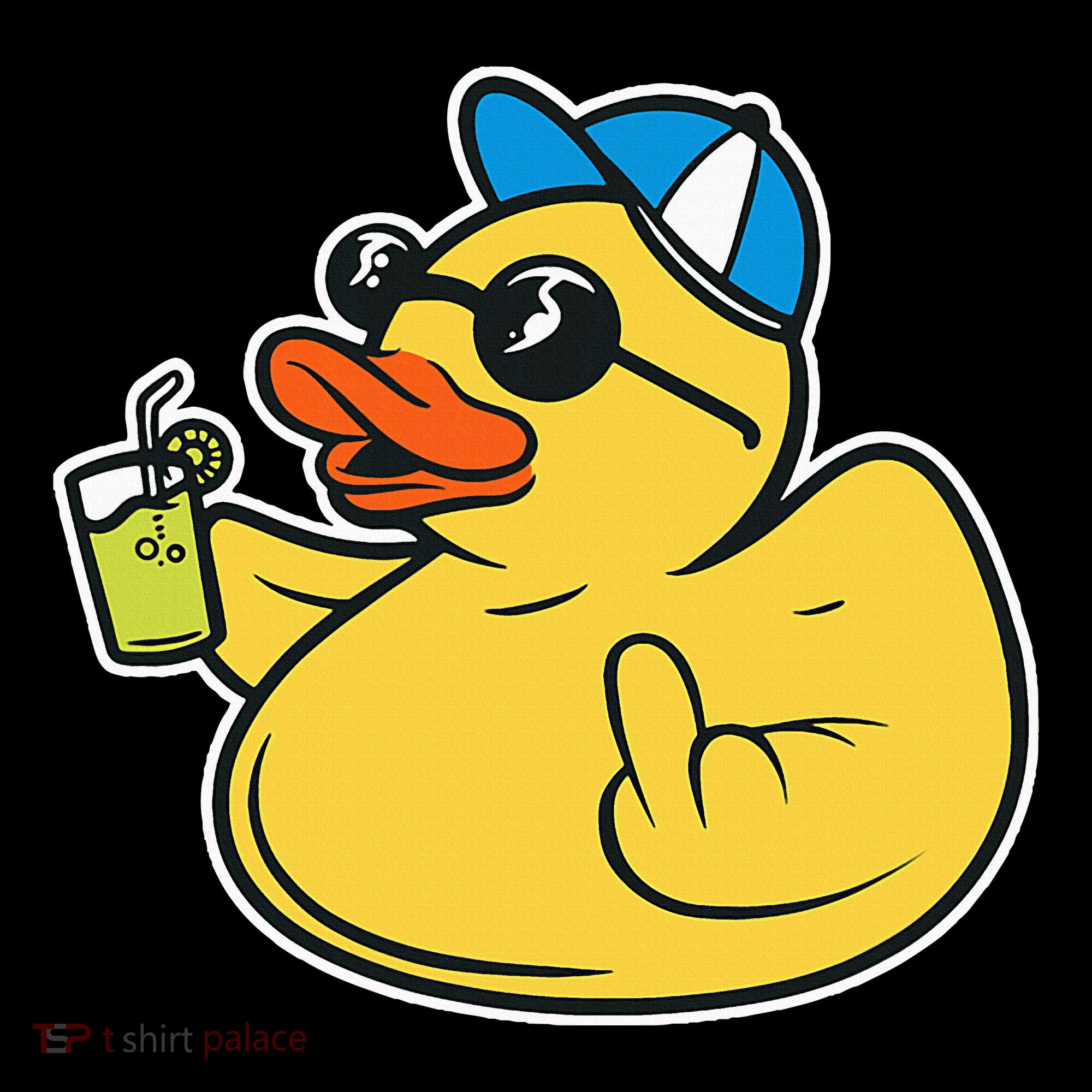 Evil Duck Middle Finger Cheeky Rubber Duck Pajama Set