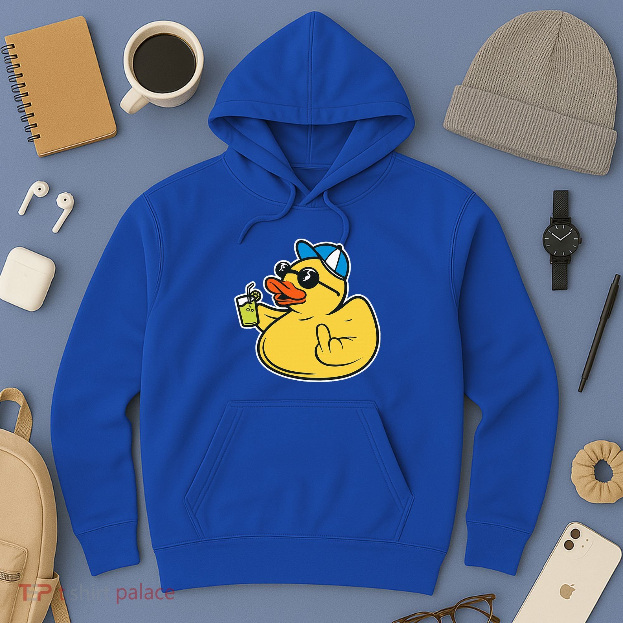 Evil Duck Middle Finger Cheeky Rubber Duck Hoodie