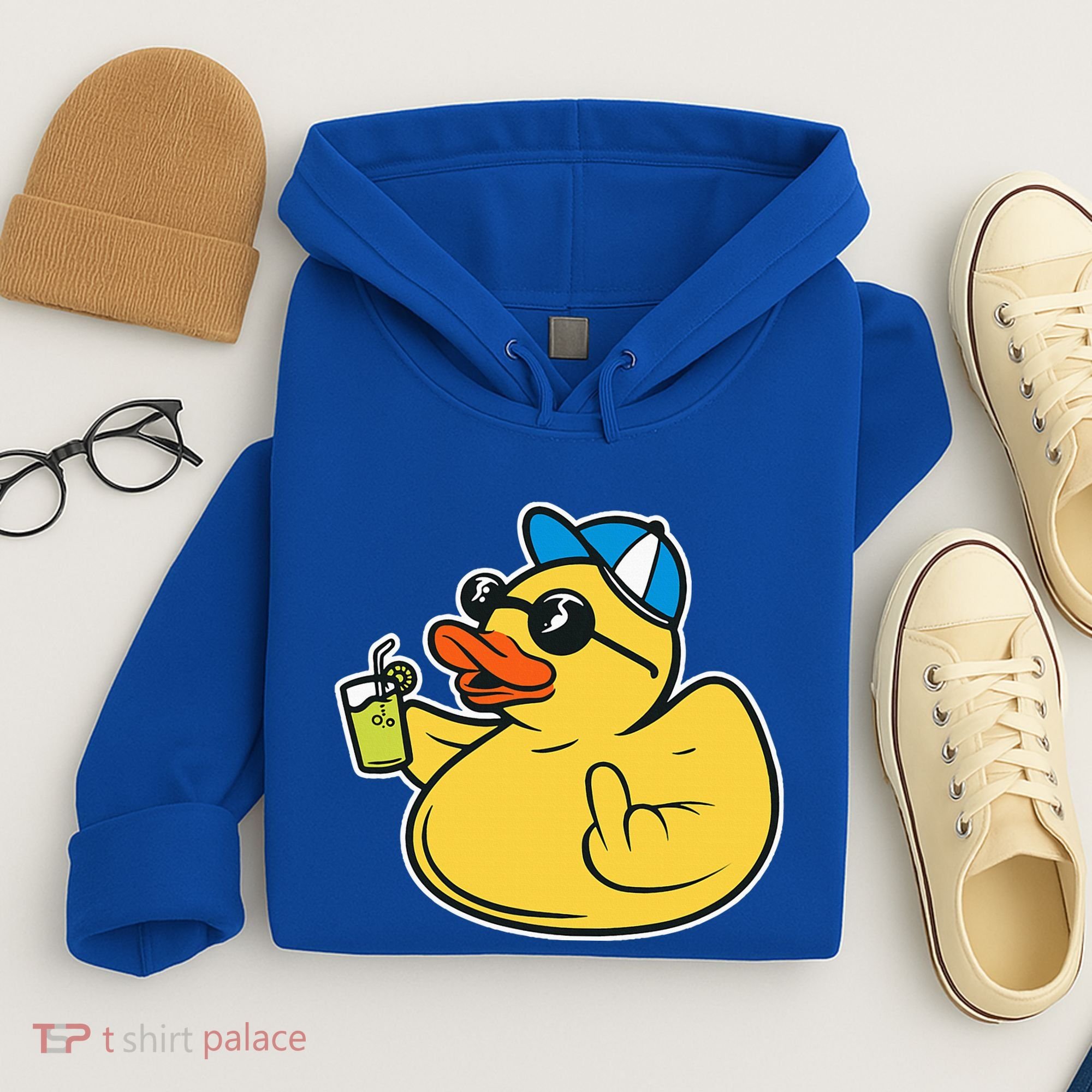 Evil Duck Middle Finger Cheeky Rubber Duck Hoodie