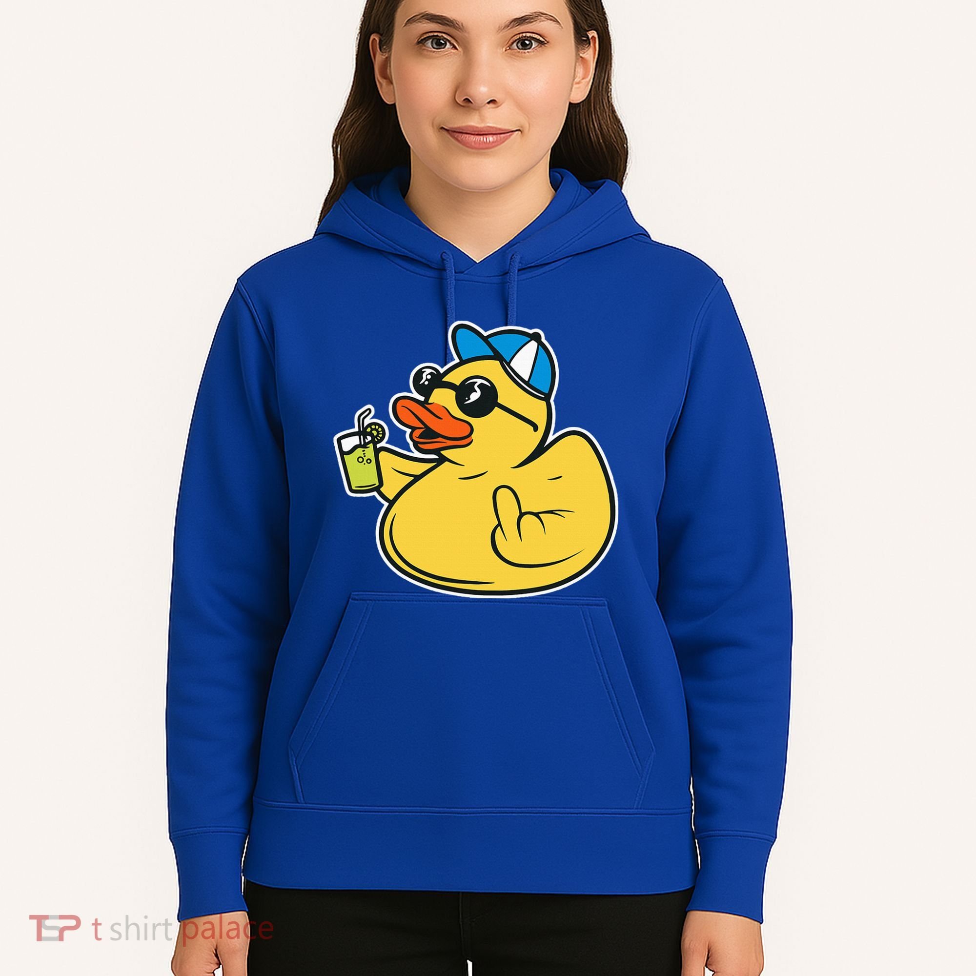 Evil Duck Middle Finger Cheeky Rubber Duck Hoodie