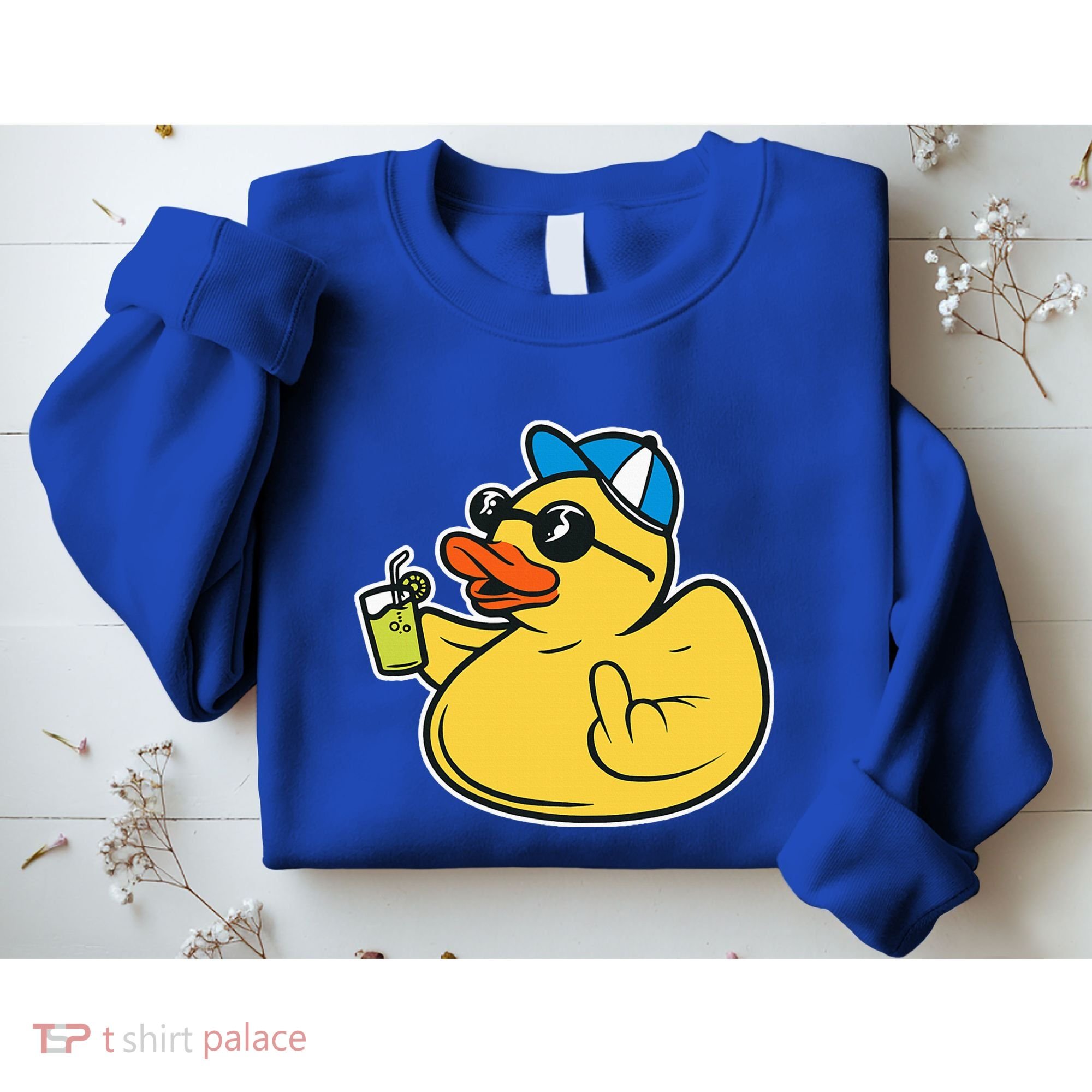 Evil Duck Middle Finger Cheeky Rubber Duck Sweatshirt