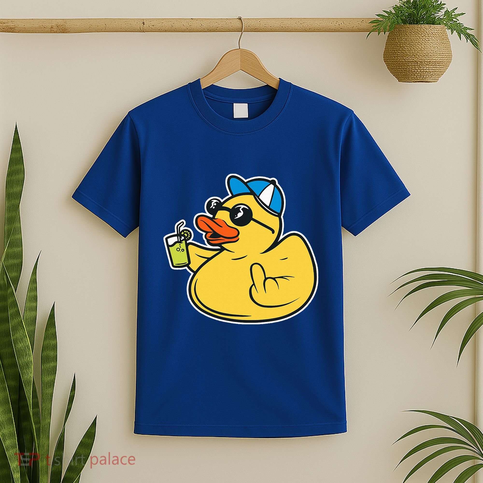 Evil Duck Middle Finger Cheeky Rubber Duck T-Shirt
