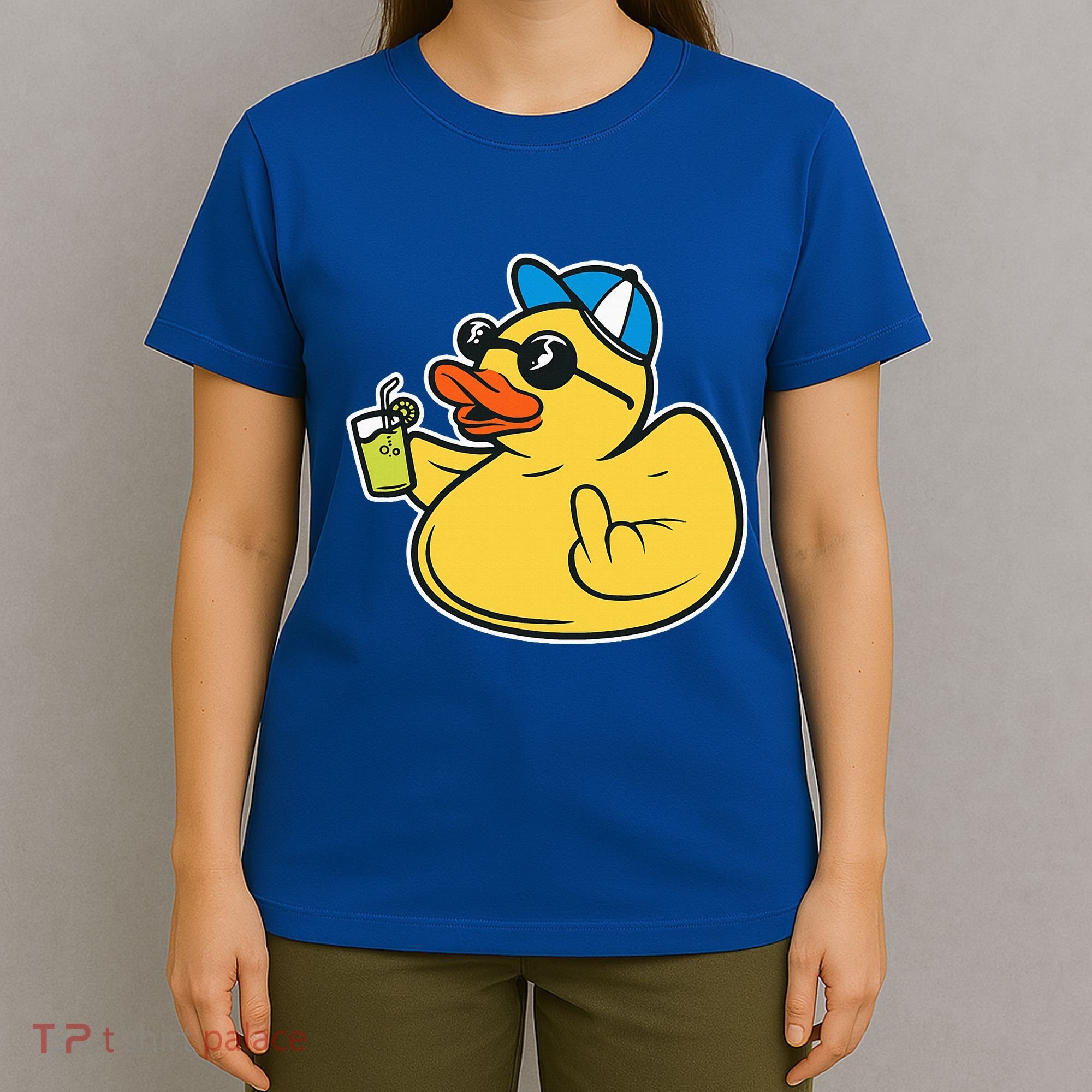 Evil Duck Middle Finger Cheeky Rubber Duck T-Shirt