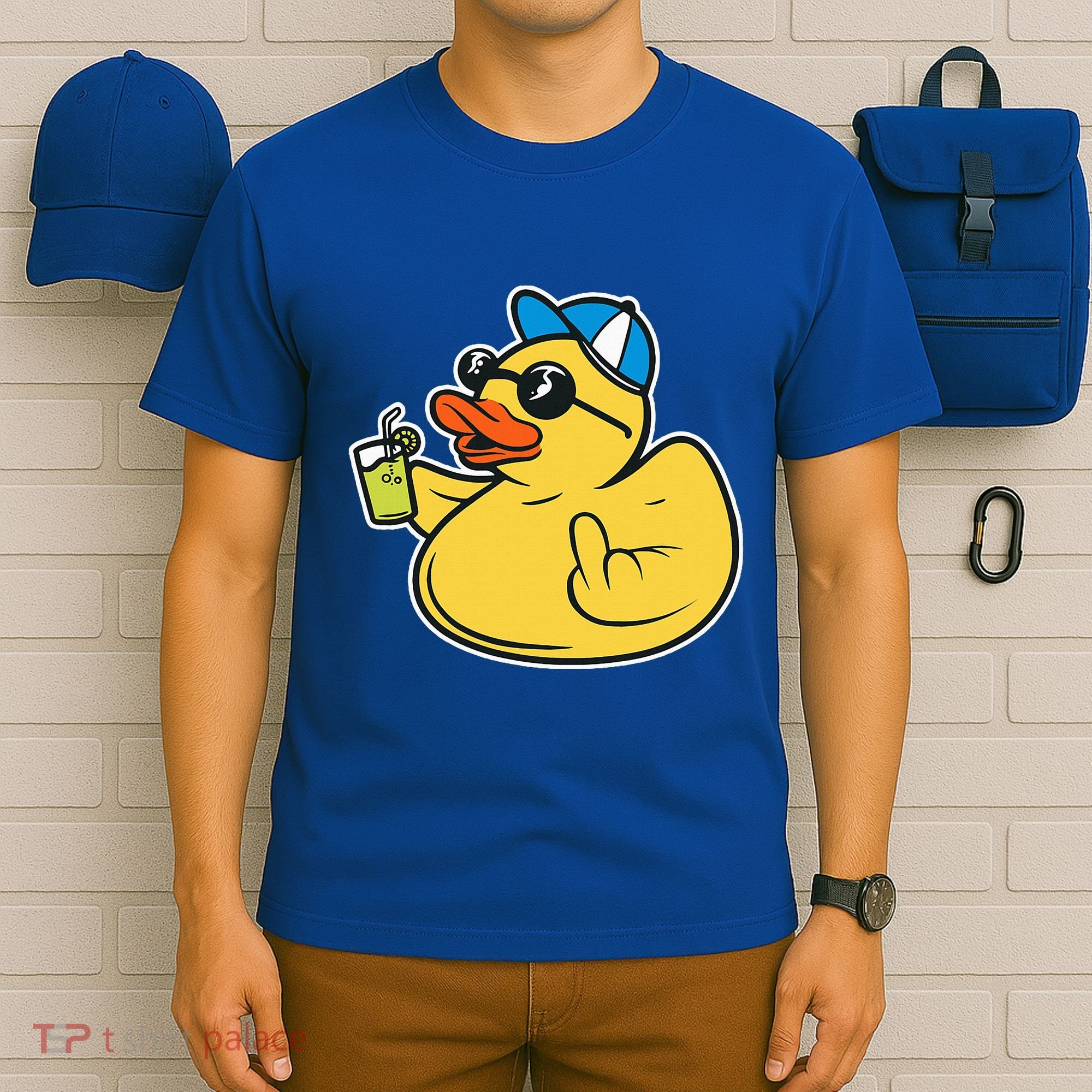 Evil Duck Middle Finger Cheeky Rubber Duck T-Shirt