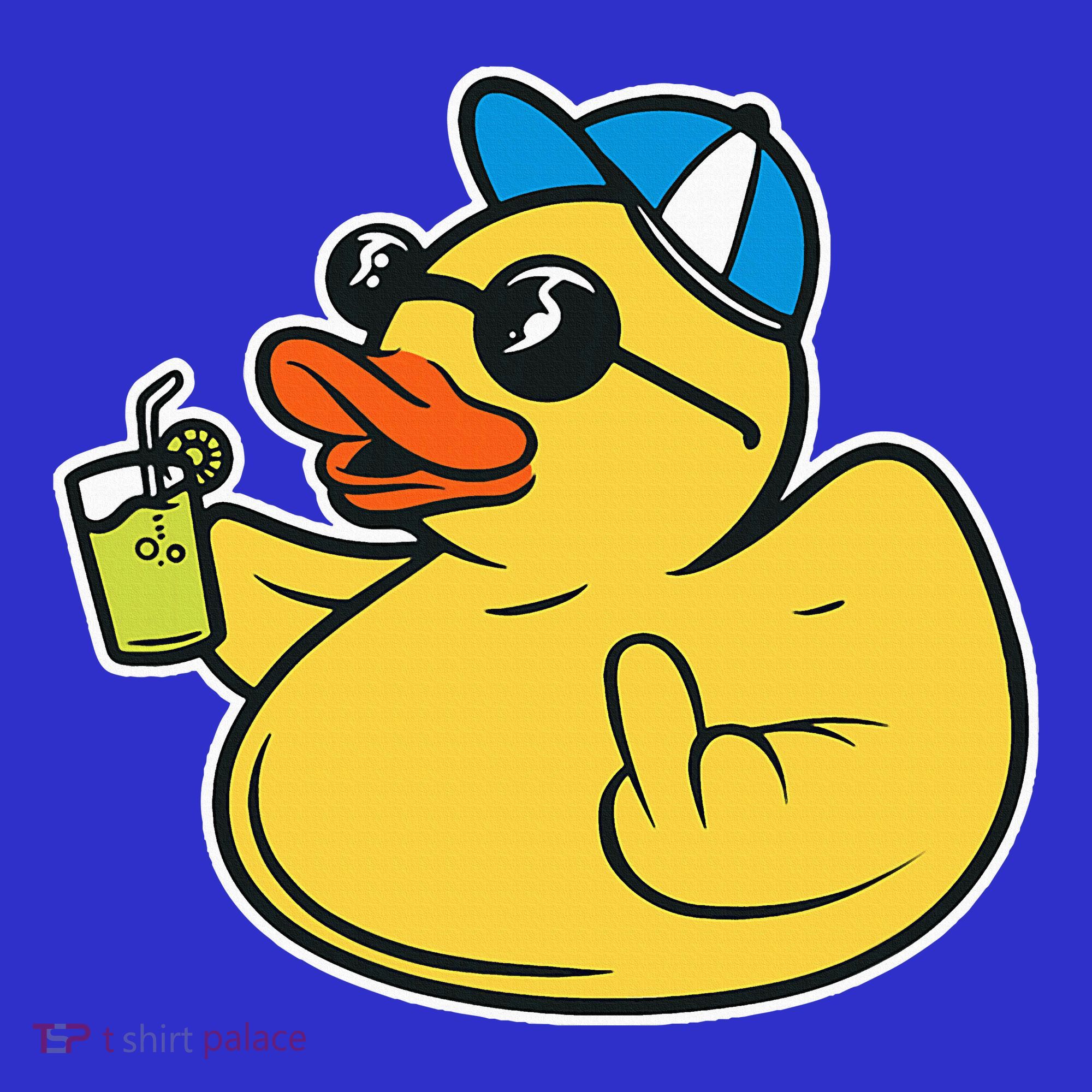 Evil Duck Middle Finger Cheeky Rubber Duck T-Shirt