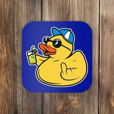 Evil Duck Middle Finger Cheeky Rubber Duck Coaster