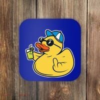 Evil Duck Middle Finger Cheeky Rubber Duck Coaster thumb 0