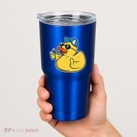 Evil Duck Middle Finger Cheeky Rubber Duck Tumbler thumb 2