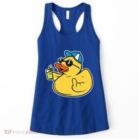 Evil Duck Middle Finger Cheeky Rubber Duck Women's Tank Top thumb 0