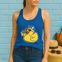 Evil Duck Middle Finger Cheeky Rubber Duck Women's Tank Top thumb 2