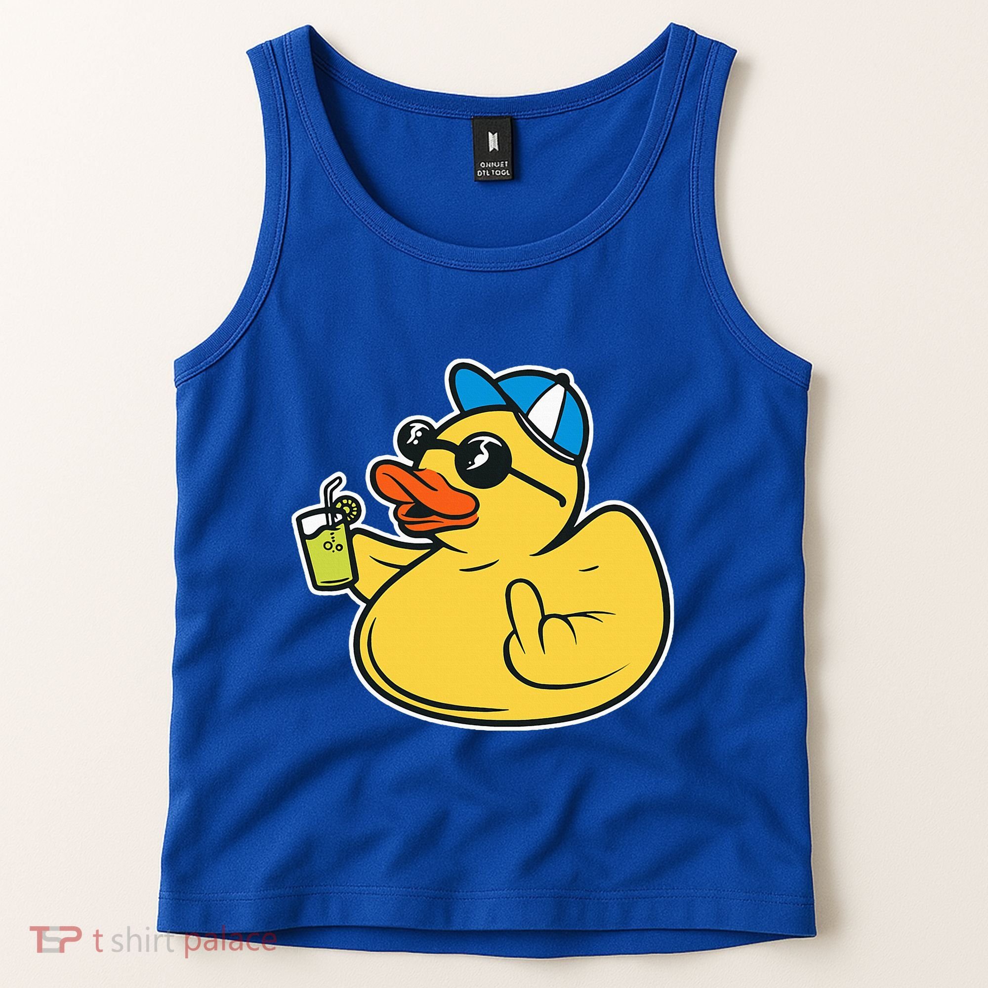 Evil Duck Middle Finger Cheeky Rubber Duck Tank Top