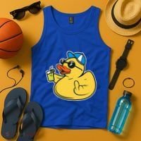 Evil Duck Middle Finger Cheeky Rubber Duck Tank Top thumb 4