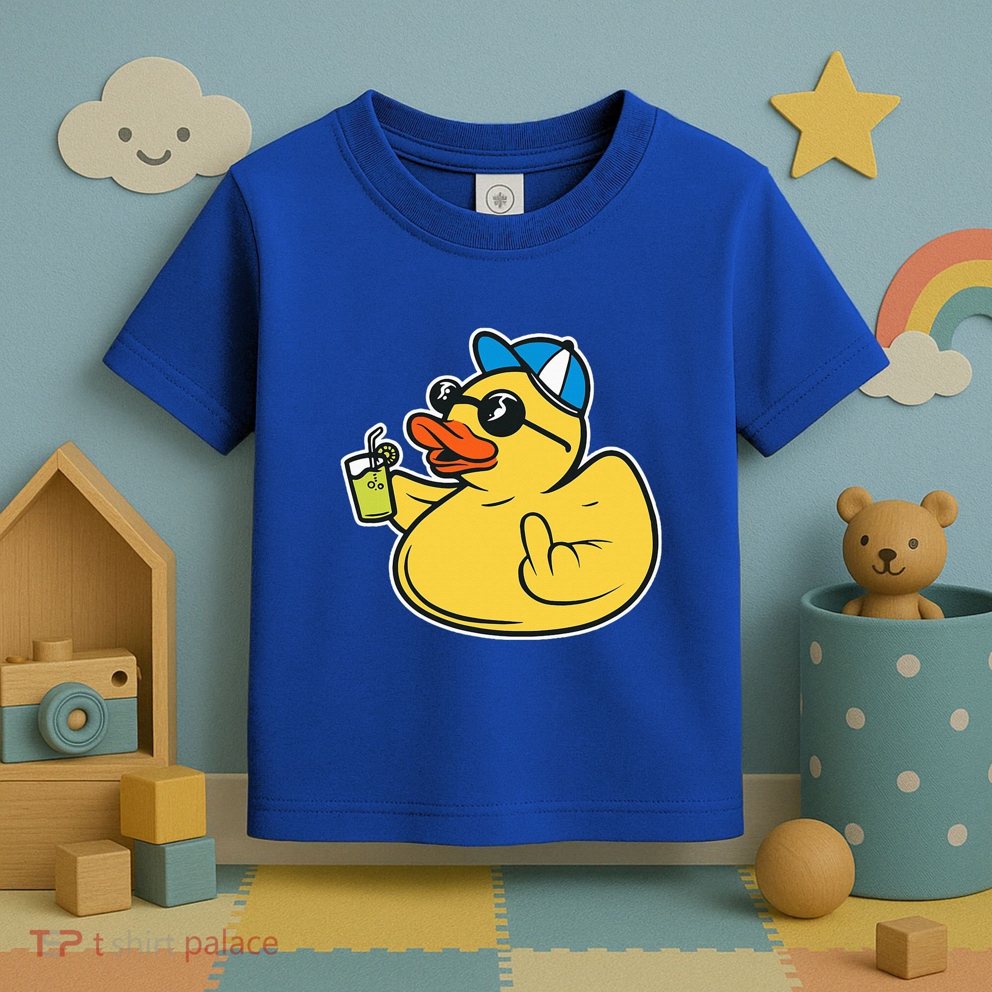 Evil Duck Middle Finger Cheeky Rubber Duck Toddler T-Shirt