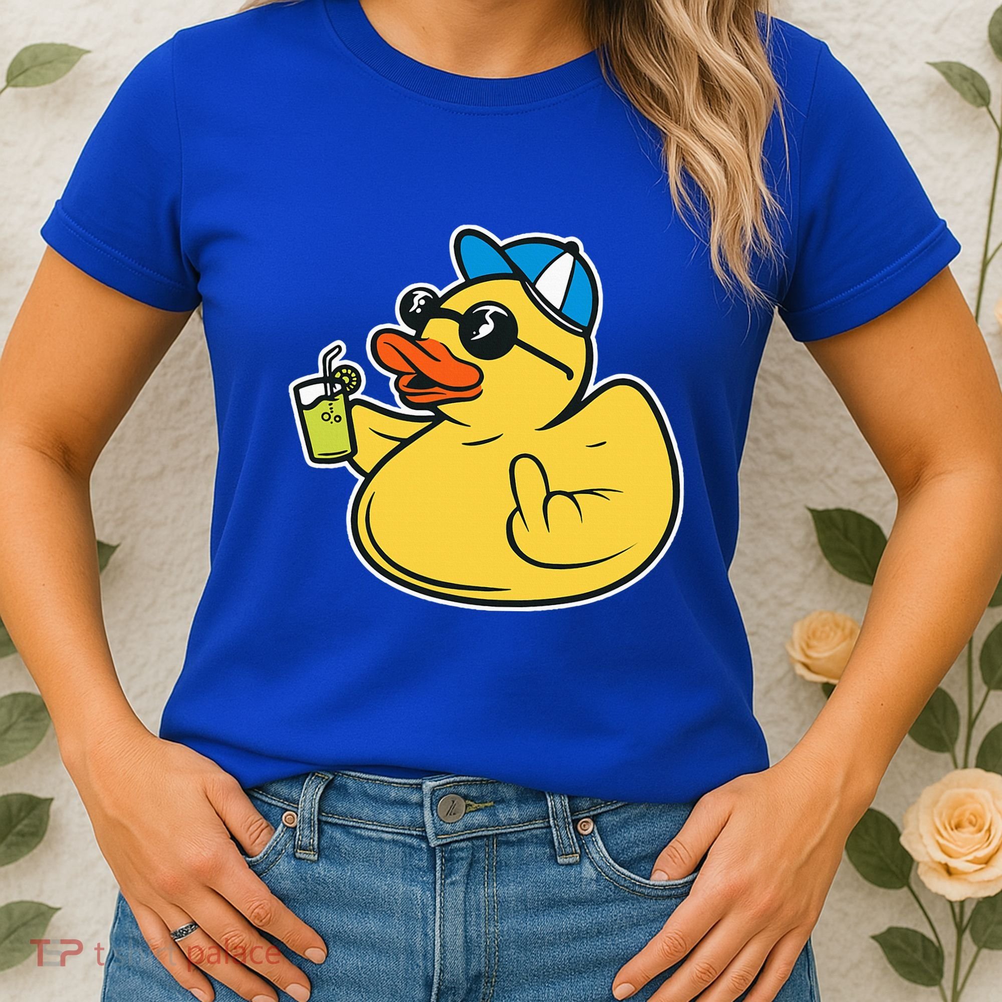 Evil Duck Middle Finger Cheeky Rubber Duck Women's T-Shirt