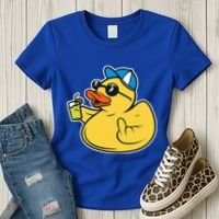 Evil Duck Middle Finger Cheeky Rubber Duck Women's T-Shirt thumb 3