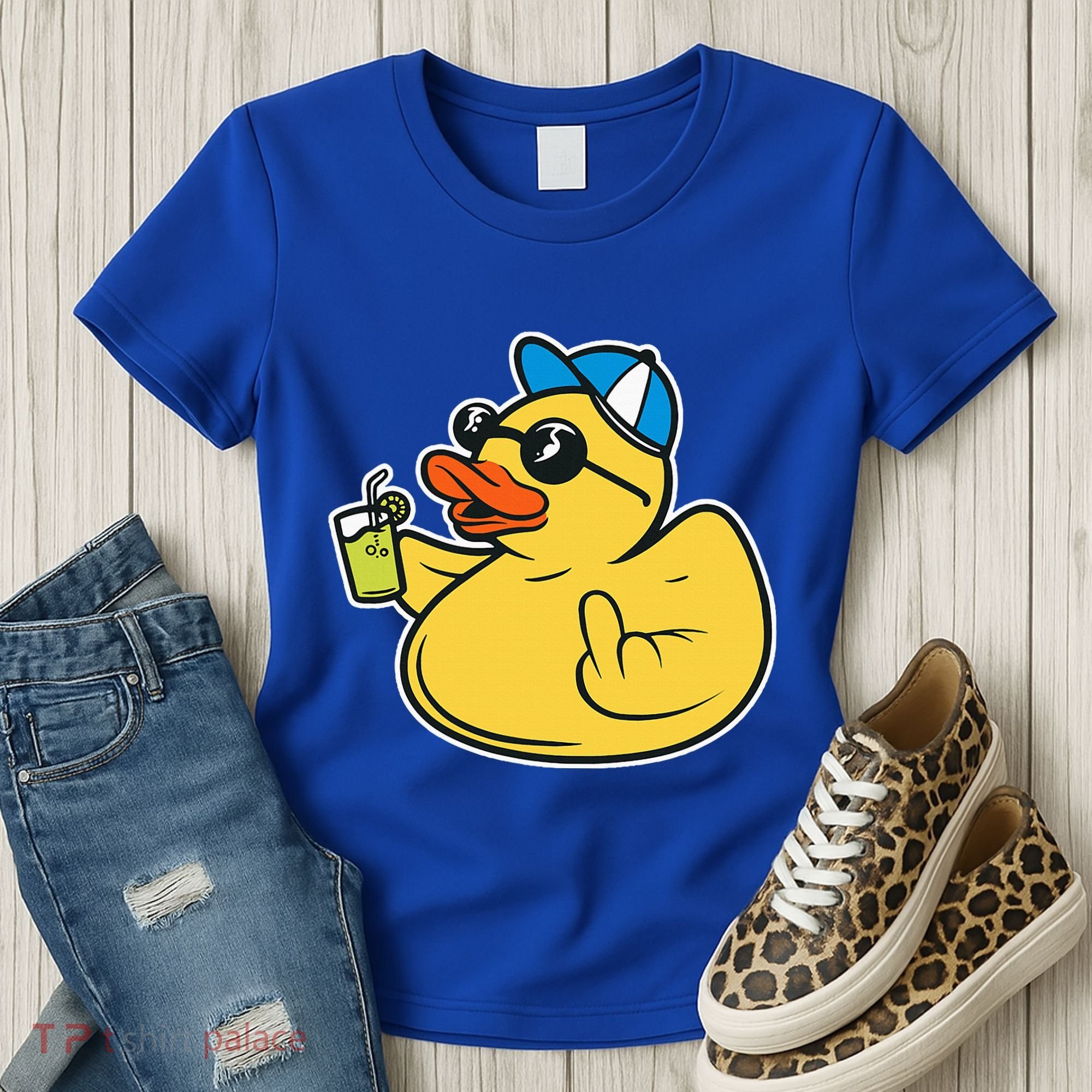 Evil Duck Middle Finger Cheeky Rubber Duck Women's T-Shirt