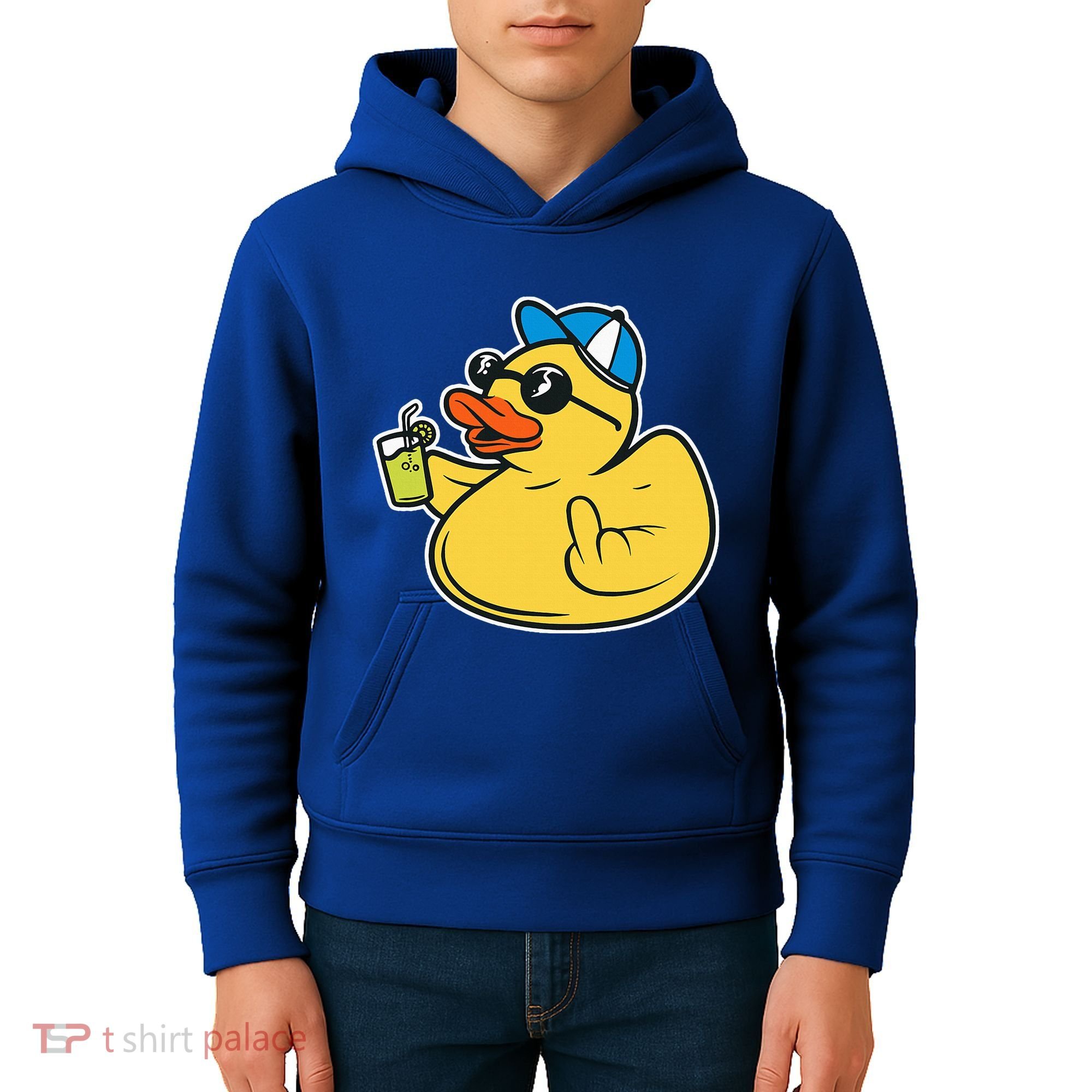 Evil Duck Middle Finger Cheeky Rubber Duck Kids Hoodie