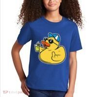 Evil Duck Middle Finger Cheeky Rubber Duck Kids T-Shirt thumb 2