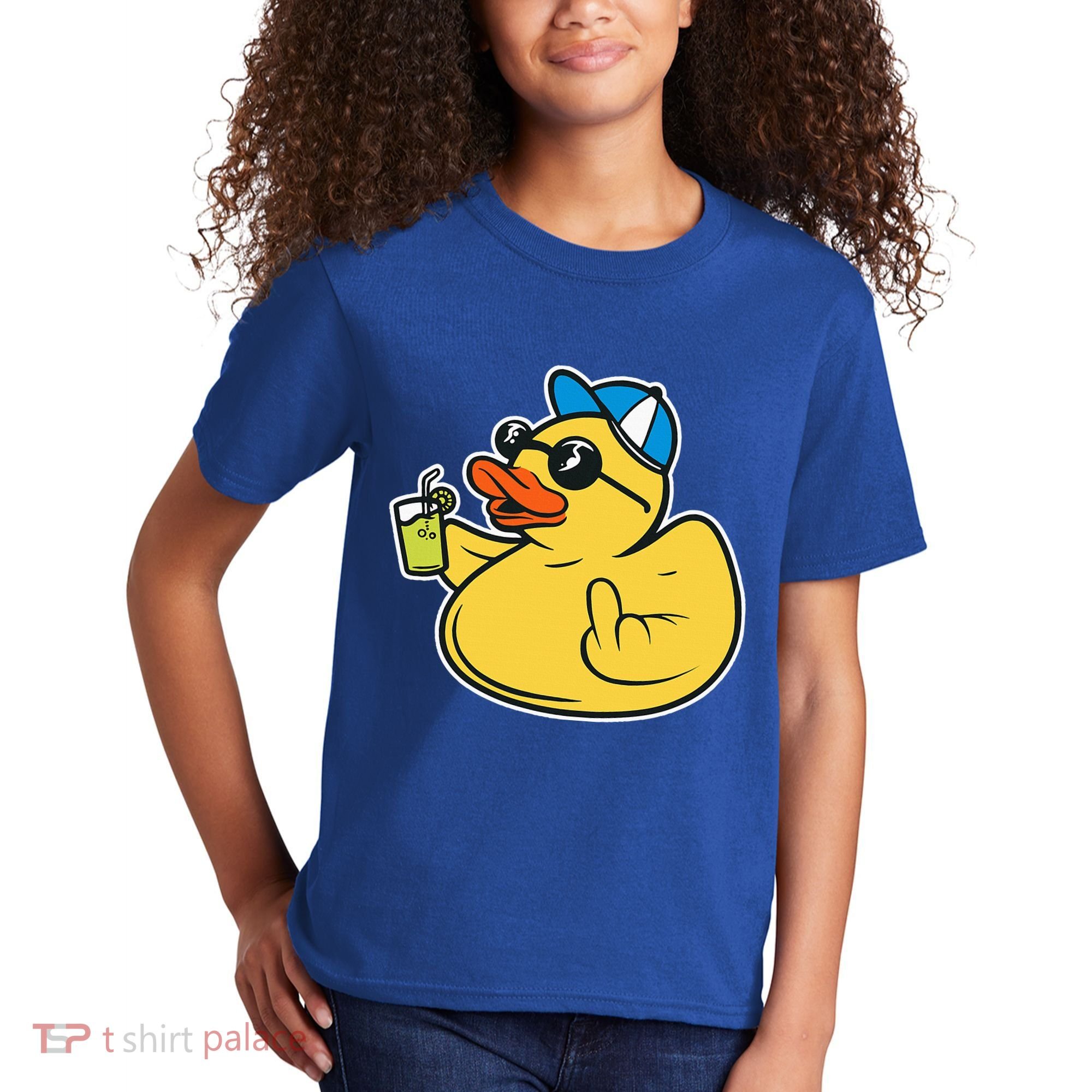Evil Duck Middle Finger Cheeky Rubber Duck Kids T-Shirt
