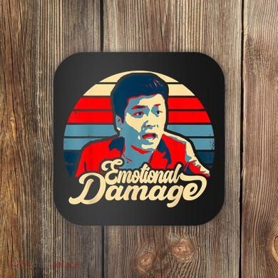 Emotional Damage Meme Funny Asian Guy Retro Hope Sunset Coaster