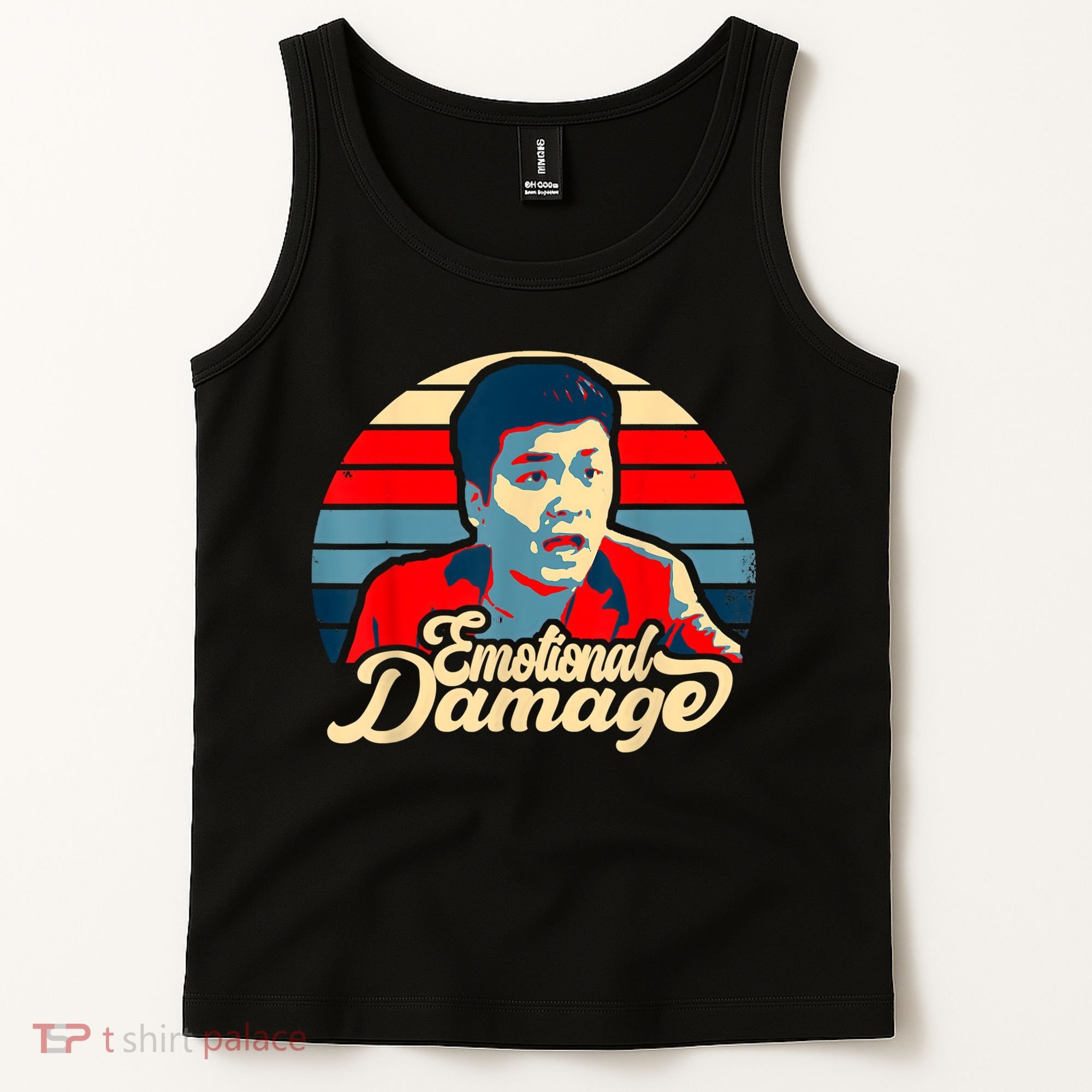Emotional Damage Meme Funny Asian Guy Retro Hope Sunset Tank Top