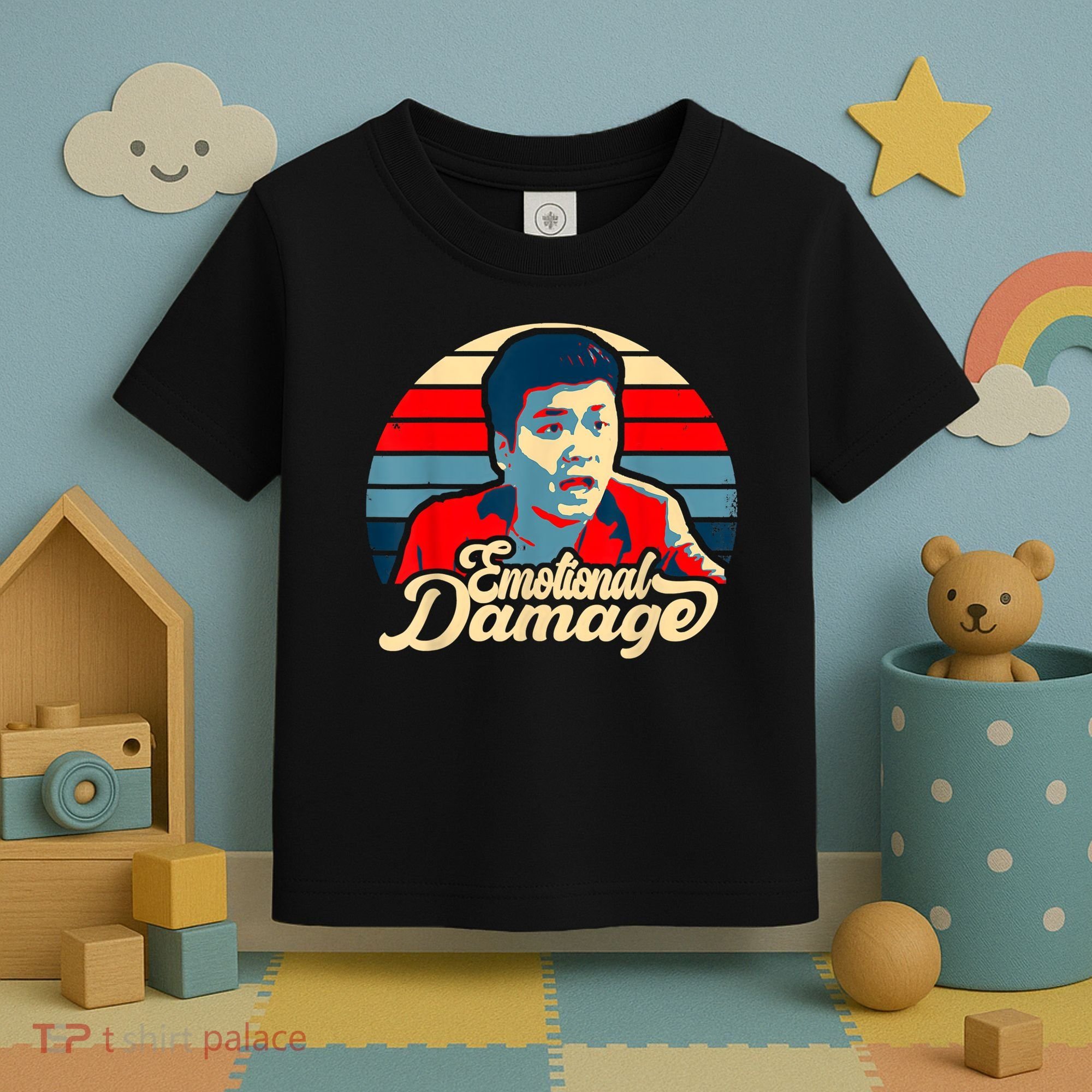 Emotional Damage Meme Funny Asian Guy Retro Hope Sunset Toddler T-Shirt