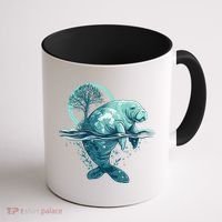 Earth Day Manatee Earth Day Manatee Artwork Coffee Mug thumb 1