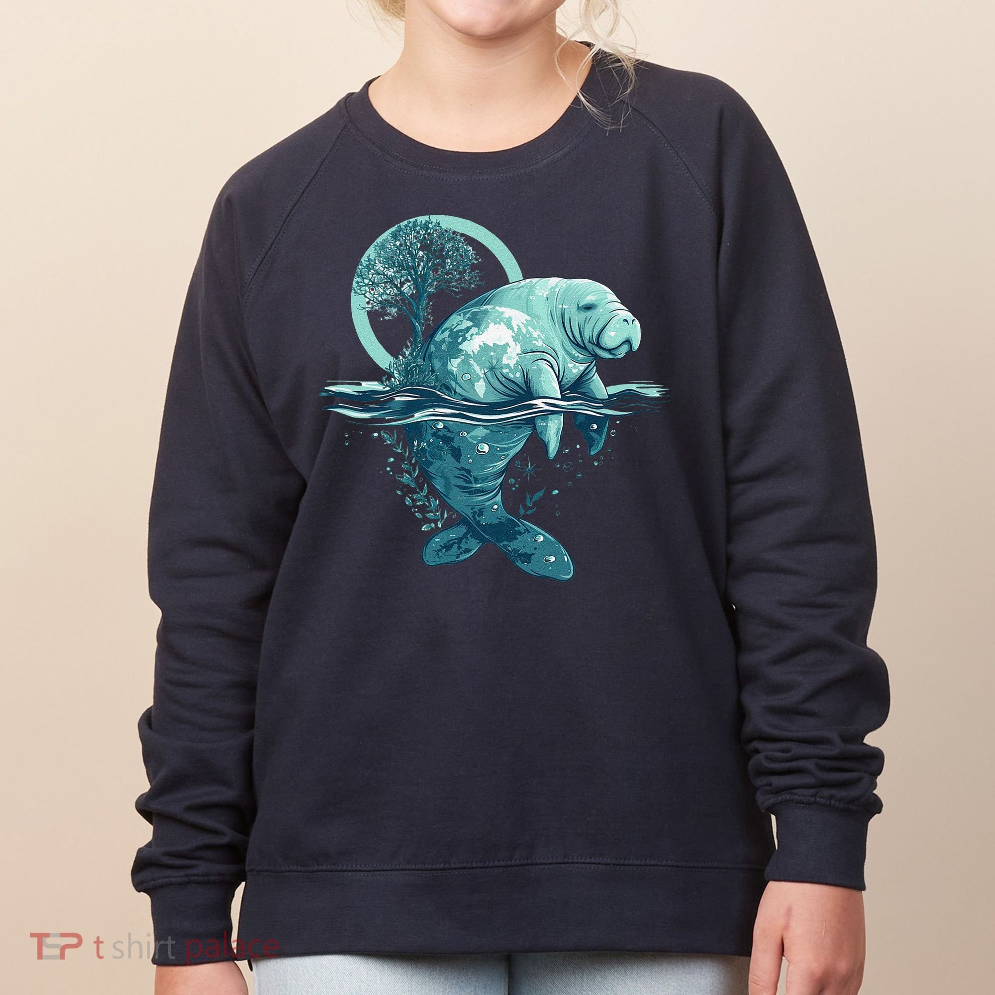 Earth Day Manatee Earth Day Manatee Artwork Women's Sweatshirt