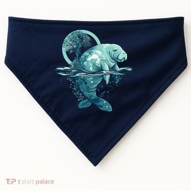 Earth Day Manatee Earth Day Manatee Artwork USA-Made Doggie Bandana