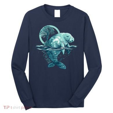 Earth Day Manatee Earth Day Manatee Artwork Long Sleeve Shirt