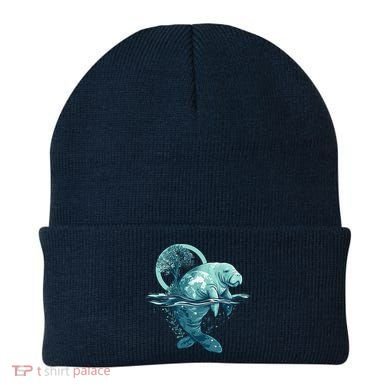 Earth Day Manatee Earth Day Manatee Artwork Beanie