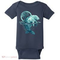 Earth Day Manatee Earth Day Manatee Artwork Baby Bodysuit thumb 0