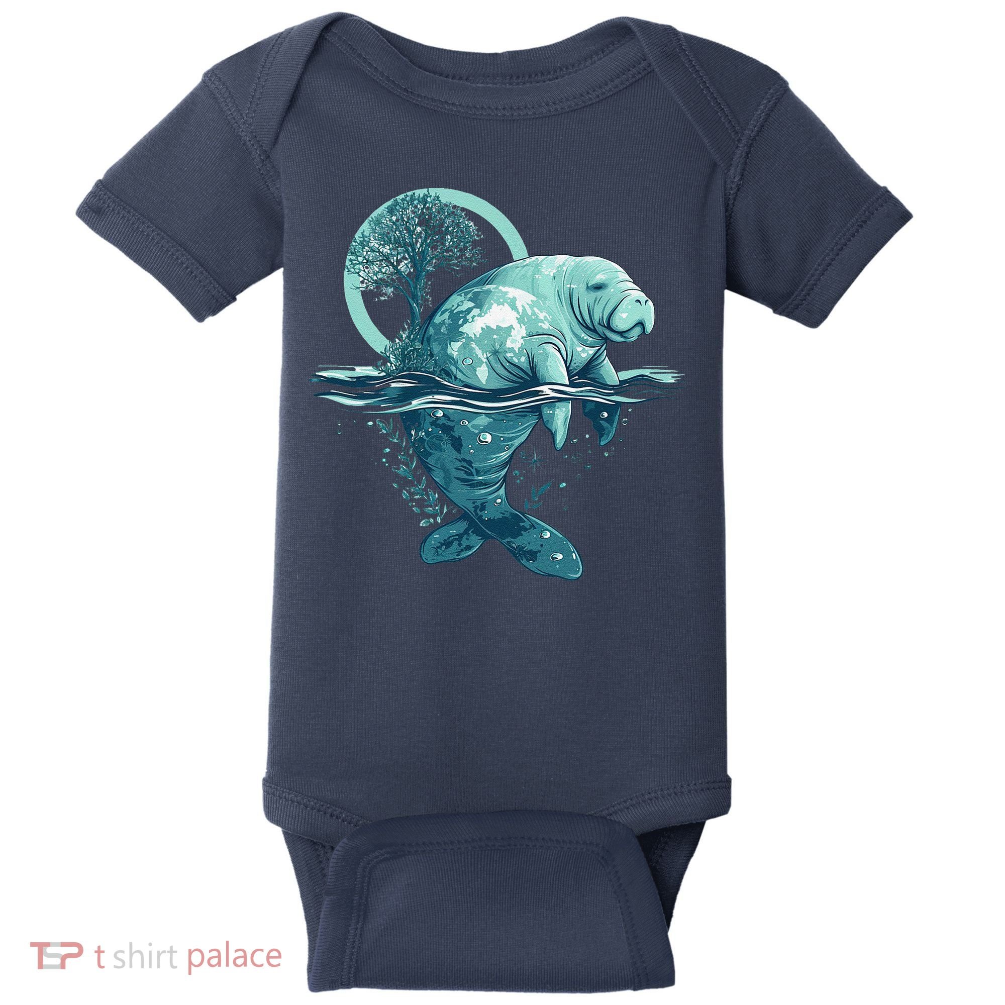 Earth Day Manatee Earth Day Manatee Artwork Baby Bodysuit