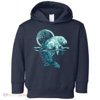 Earth Day Manatee Earth Day Manatee Artwork Toddler Hoodie thumb 0