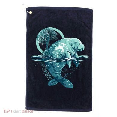 Earth Day Manatee Earth Day Manatee Artwork Golf Towel